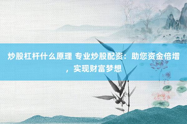 炒股杠杆什么原理 专业炒股配资：助您资金倍增，实现财富梦想