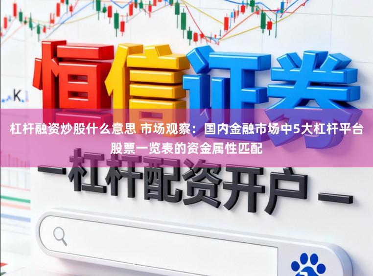 杠杆融资炒股什么意思 市场观察：国内金融市场中5大杠杆平台股票一览表的资金属性匹配